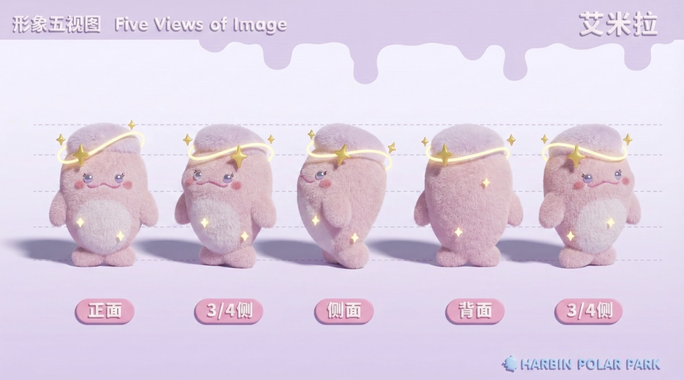 艾米拉 粉色精灵角色五视图
