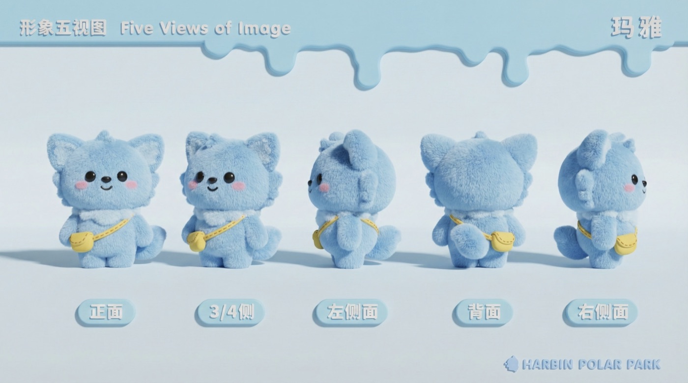 玛雅 蓝猫角色五视图